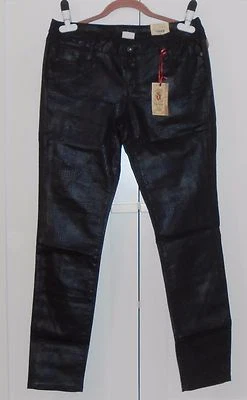 女士 DECREE 黑色涂层孔子 Tooth PLAID L/R 超紧身牛仔裤 - 11 JRS。 — 第 1/2 张图片