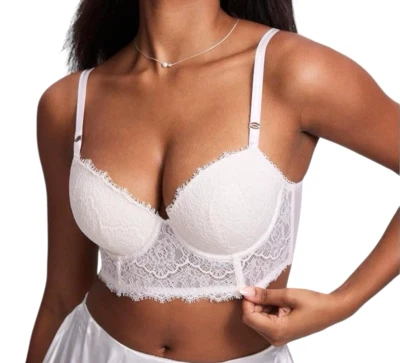 DOBREVA Lace Corset Bra Push Up Padded Underwired Women’s UK Size 34D - Image 1 of 4