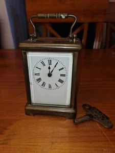 WORKING 19TH C FRENCH BRASS VICTORIAN CARRIAGE CLOCK - Picture 1 of 7