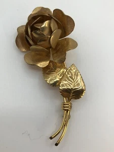 Spectacular Vintage Winard 12kt Gold Filled Trembler Rose Brooch - Picture 1 of 7