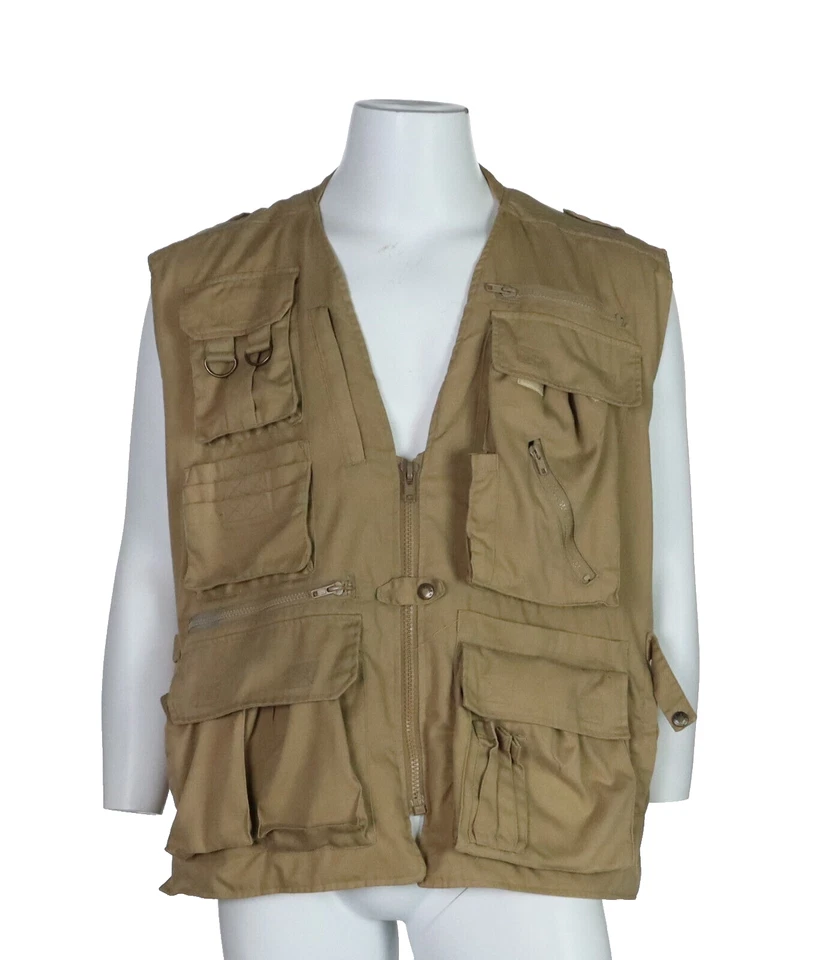 SUTTER & GRANT Men’s XL Brown Fishing Photographer Utility Vest Jacket Pockets - Image 1 of 4