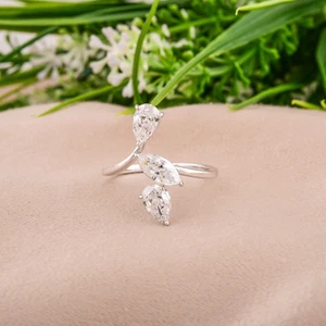 Anillo de diamantes naturales SI/HI de 1,41 quilates de oro blanco de 14 k regalo de aniversario para mujer - Imagen 1 de 9