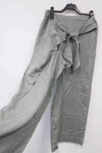 Pantalón mujer Oysho tela lino verde 0341473374 talla XL nuevo - Imagen 1 de 2