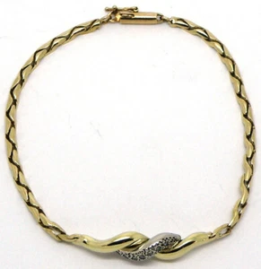 14k Two-Tone Gold Diamond Ladies Bracelet - Picture 1 of 5