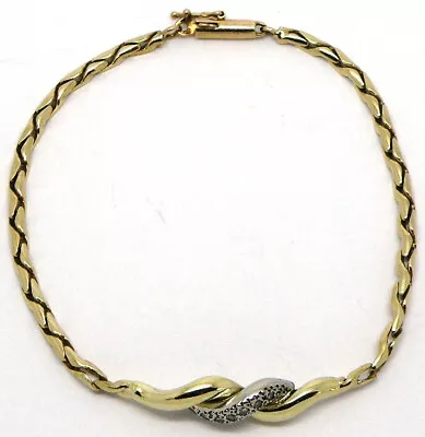 14k Two-Tone Gold Diamond Ladies Bracelet - Image 1 of 4