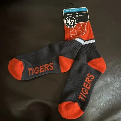 NUEVO CON ETIQUETAS 47 Marca NCAA Auburn University Tigers War Eagles Calcetines Azul Talla Mediana Foto 1 de 4
