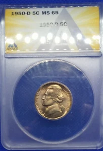 1950 D Jefferson Nickel ANACS MS 65 - Bild 1 von 2