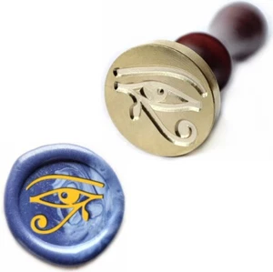 Auge des Horus Ägypten Schutz Siegelwachsstempel mit Holzgriff - Bild 1 von 7