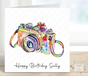 PERSONALISED BIRTHDAY CARD PERSONALISED CAMERA CARD PHOTOGRAPHER GIFT  - Picture 1 of 3