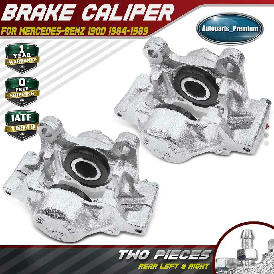 Par de pinzas de freno de disco traseras sin soporte para Mercedes-Benz 190D 1984-1989 Foto 1 de 4