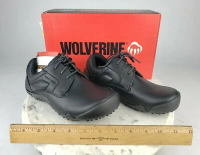 Wolverine Aurora Oxford W02532 Zapato Zueco Cuero Negro 6w Cómodo Con Cordones Trabajo Foto 1 de 4