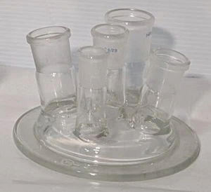 Quickfit MAF3/52 5-Neck Borosilicate Glass Flat Flange Lids - Picture 1 of 9