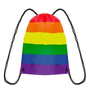 GAY PRIDE DRAWSTRING BACK PACK LGBTQ+ PRIDE FLAG BAG - Picture 1 of 1