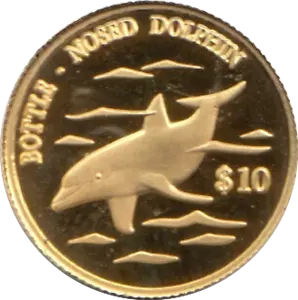 More details for 24ct gold proof coin 2000 fine gold cook island bottlenose dolphin 10 dollars [a