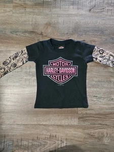 Harley Davidson Mädchen Langarmshirt Gr. 2T Tattoo Ärmel Biker Motorrad - Bild 1 von 9