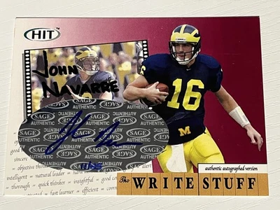 John Navarre 2004 SAGE Hit The Write Stuff Auto 11/25 Michigan Wolverines - Image 1 of 2