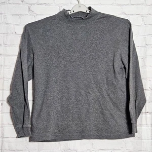 L L Bean Mens Turtleneck Shirt Large Gray Traditional Fit Cotton - Picture 1 of 6