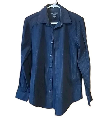 ESTRUCTURA Hombre Pequeño HILOS NEGROS BRILLANTES SOBRE NEGRO Y2K Retro Foto 1 de 4