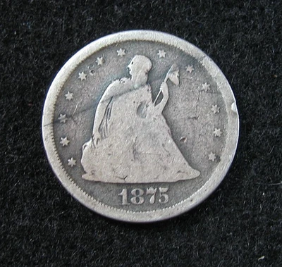 1875 s - TWENTY CENT PIECE - 20c  - Circulated - Silver - Image 1 of 2