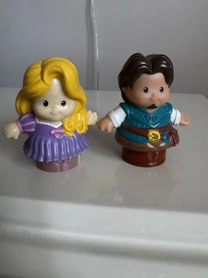 Rare Disney Fisher Price Little People Rapunzel And Flynn Rider Figures - Image 1 of 4