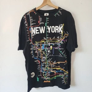Camicia MTA NYC Mappa 2XL Cotone Nero - Foto 1 di 3
