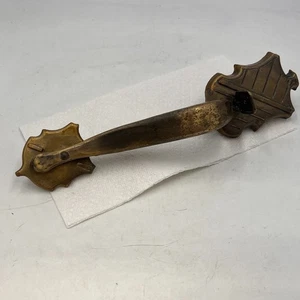 Vintage verzierter Bronze Messing Haustürgriff Daumenriegel Zug ca. 12" lang gebraucht - Bild 1 von 16