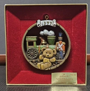 Vtg Hallmark Tree Trimmer Christmas Ornament 1977 NOSTALGIA Train Toys  - Picture 1 of 11