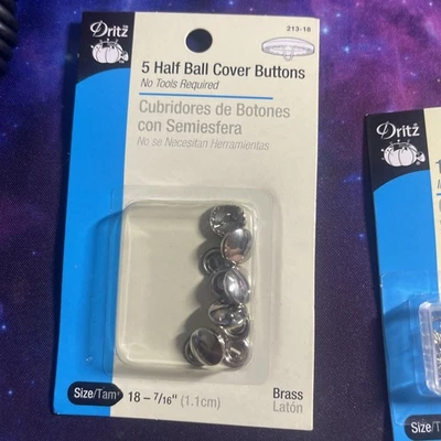 DRITZ COVER BUTTONS AND HOOKS AND SNAPS FOR CRAFTS AND APPERALS  BAG-16 - Image 1 of 4