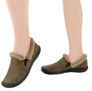 Damenschuhe Jsport Willa Slipper Traction Kunstfell gefüttert braun Größe 7,5 neu! - Bild 1 von 6