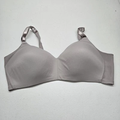 Sujetador Warner's Mujer 38D Gris Camiseta Correa Inalámbrica Ajustable Ligeramente Forrado Foto 1 de 4