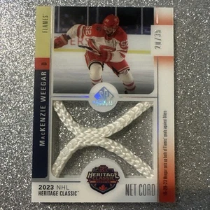 MACKENZIE WEEGAR /35 2024-25 Upper Deck SP Game Used NET CORDS HCN-MW Calgary - Picture 1 of 6