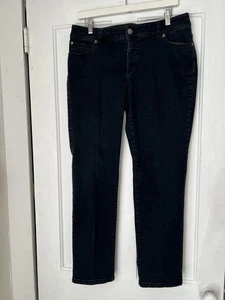 Chico’s So Slimming Black Jeans Mid Rise Straight Legs Cotton Stretch 1,5 Short - Bild 1 von 10