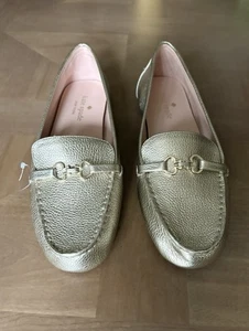 Mocasín deportivo Kate Spade para mujer de cuero granulado sin cordones 9,5 EU 39,5 dorado - Imagen 1 de 7