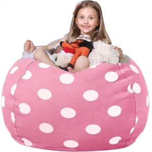 Stuffed Animal Storage Bean Bag Chair Cover for Kids | Stuffable Zipper Beanb... - Picture 1 of 7