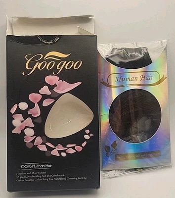 14" GOO GOO Flip in / Fishline Hair Extensions Dark Brown Balayage Echthaar - Bild 1 von 4