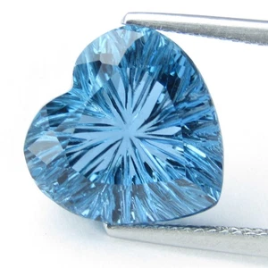 10,02Cts Bella Collezione Intaglio Topazio Blu Londra Naturale Forma Cuore Gemma - Foto 1 di 6