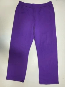 Hanes Damen Jogginghose lila Baumwollmischung weites Bein Fleece gefüttert L - Bild 1 von 6