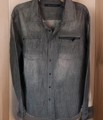 Sean John Mens XL Denim/Chambray Gray L/Sleeve Button Shirt Pre-owned Excel cond - Image 1 of 4