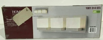 Home Decorators Collection Alberson 3 luzes níquel escovado LED luz de barra de banho - Imagem 1 de 3