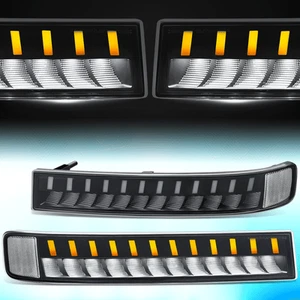 For 2003-2023 Express Savana Sequential LED DRL Bumper Light Turn Signal Lamps - Picture 1 of 8