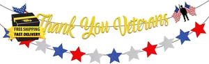 Thank You Veterans Banner Veteran Day Banner Veteran Day Themed Birthday Decorat - Bild 1 von 6