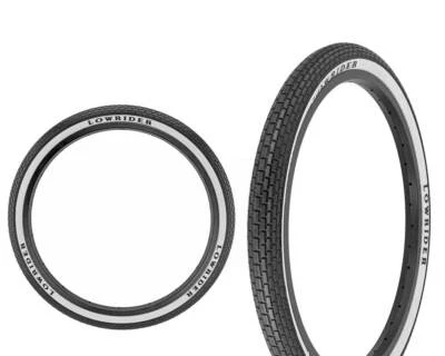 DURO BRAND lowrider bike Tire Duro 20" x 1.75" Black/White Side Wall Raised Letter HF120A.