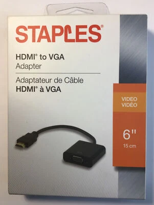 Staples 6 Inch HDMI to VGA  Adapter - Image 1 of 4