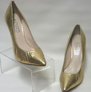 MICHAEL KORS GOLD LEATHER POINTY STILETTO HEEL COURT SHOES UK5.5 NET A PORTER
