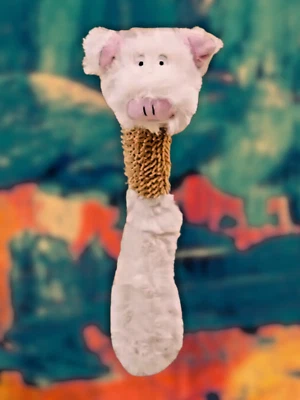 Dog Toy Squeak Tug/Pull Plush Toy - Piggy, Size S, M - Image 1 of 4