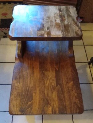 Mesa auxiliar/mesa auxiliar Mid Century Pine Step (SET-96) Foto 1 de 4