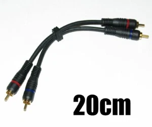Câble RCA 20 cm stéréo plaqué or - HQ - Câble audio - Photo 1/1