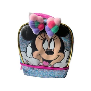 Mini Mouse Lunch Box Kit Two Compartments Insulated Zipper Closure - Picture 1 of 5