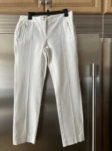 ALFANI PETITE TALLA 12P MARFIL Blanco Pantalones Favorecedores Cremallera Bolsillo PLIEGUES COSIDOS DELANTEROS - Imagen 1 de 11