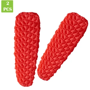 2 Pack Red Ultralight Inflatable Camping Sleeping Pad - Backpacking Camping Mat - Picture 1 of 6